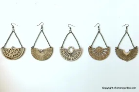 2 Chains Wooden Earrings