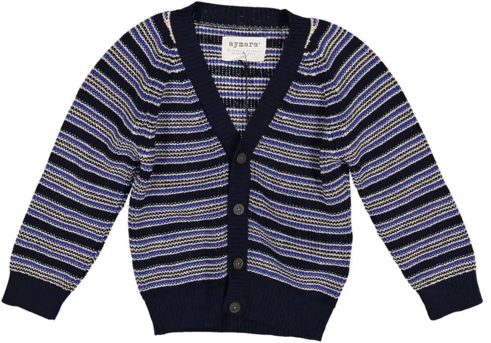 241 CARDIGAN BROOKLYN-Navy/Ecru/Coblat