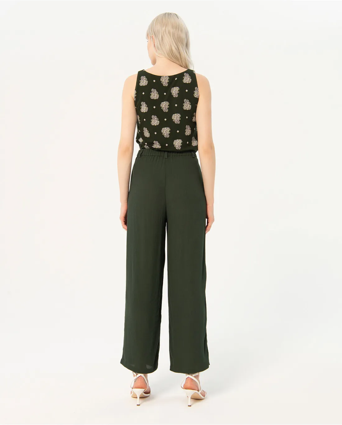 523- Wide Leg Trousers- Khaki- Surkana