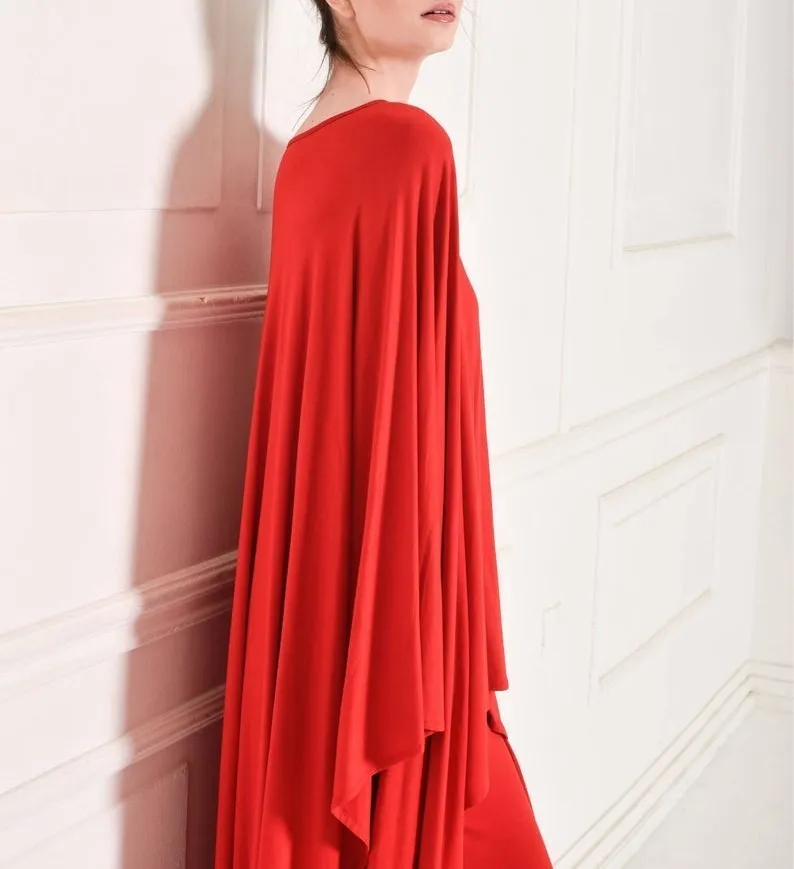 Aakasha  |Boat Neck Long Sleeves Plain Long Handmade Oversized Bridal