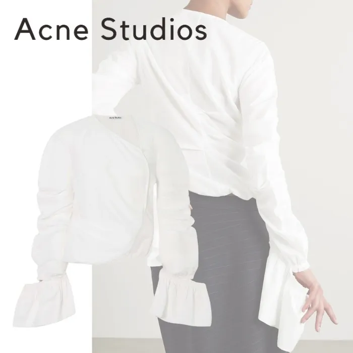 Acne Studios  |Long Sleeves Plain Cotton Party Style Office Style