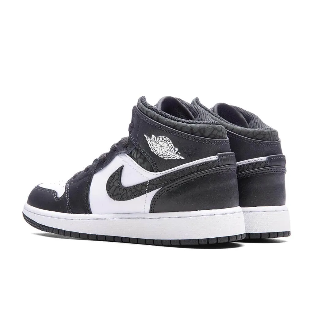 Air Jordan 1 Mid (GS) - Off Noir/Black/White