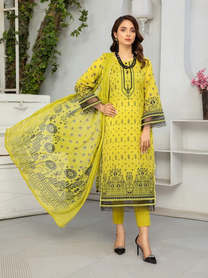 Al Kareem Gul-e-Lala Digital Printed Lawn Unstitched 3Pc Suit D-2558