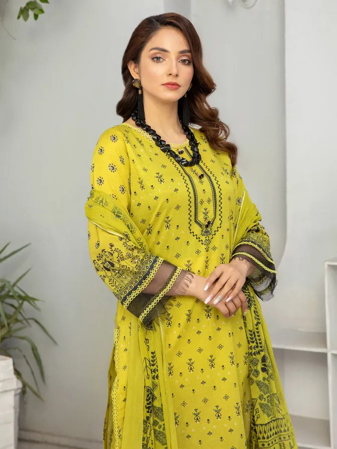 Al Kareem Gul-e-Lala Digital Printed Lawn Unstitched 3Pc Suit D-2558