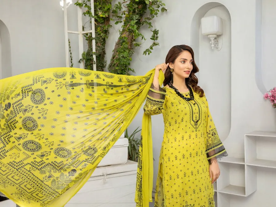 Al Kareem Gul-e-Lala Digital Printed Lawn Unstitched 3Pc Suit D-2558