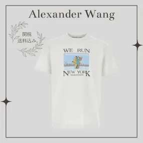 Alexander Wang  |Pullovers Unisex Street Style Plain Short Sleeves Logo