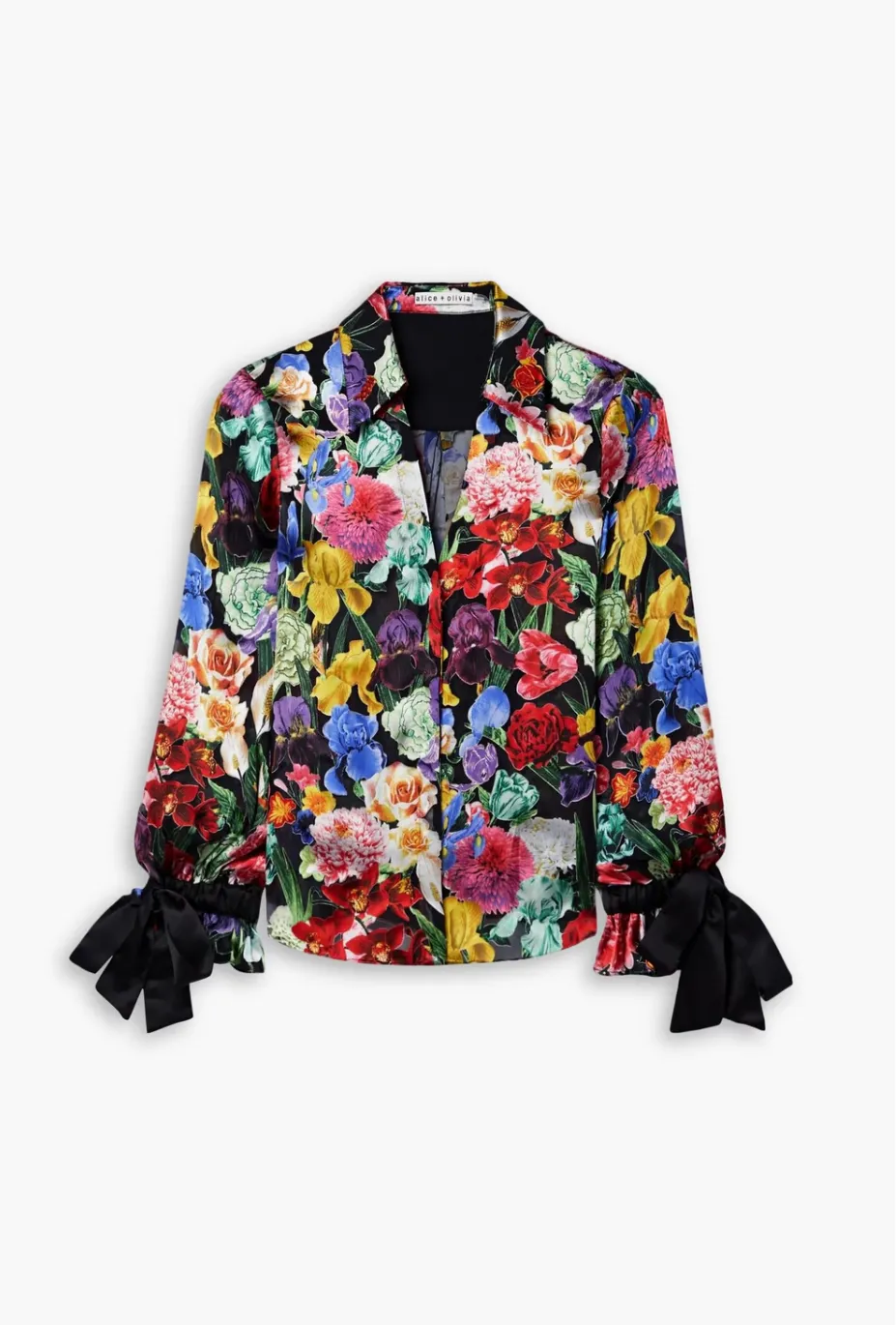 Alice+Olivia  |Flower Patterns Casual Style Silk Long Sleeves Office Style