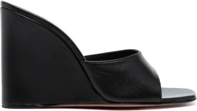 Amina Muaddi Lupida 110mm wedge mules Black