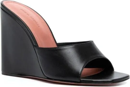 Amina Muaddi Lupida 110mm wedge mules Black