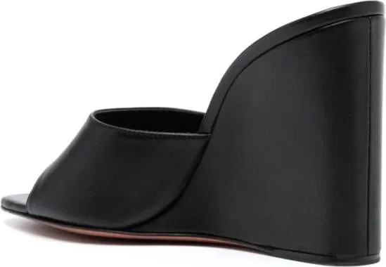 Amina Muaddi Lupida 110mm wedge mules Black