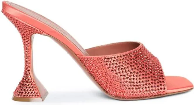 Amina Muaddi Lupita Crystal Slipper 95mm mules Orange