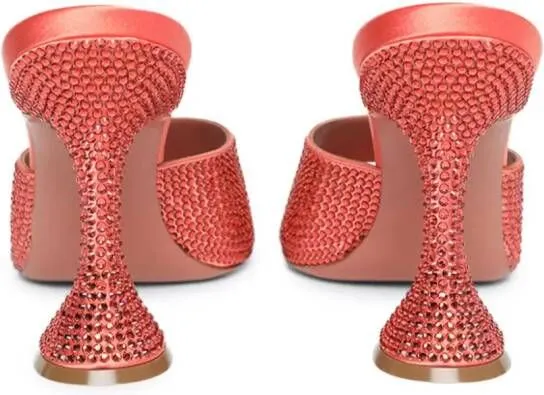 Amina Muaddi Lupita Crystal Slipper 95mm mules Orange