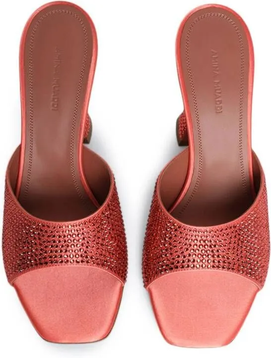 Amina Muaddi Lupita Crystal Slipper 95mm mules Orange