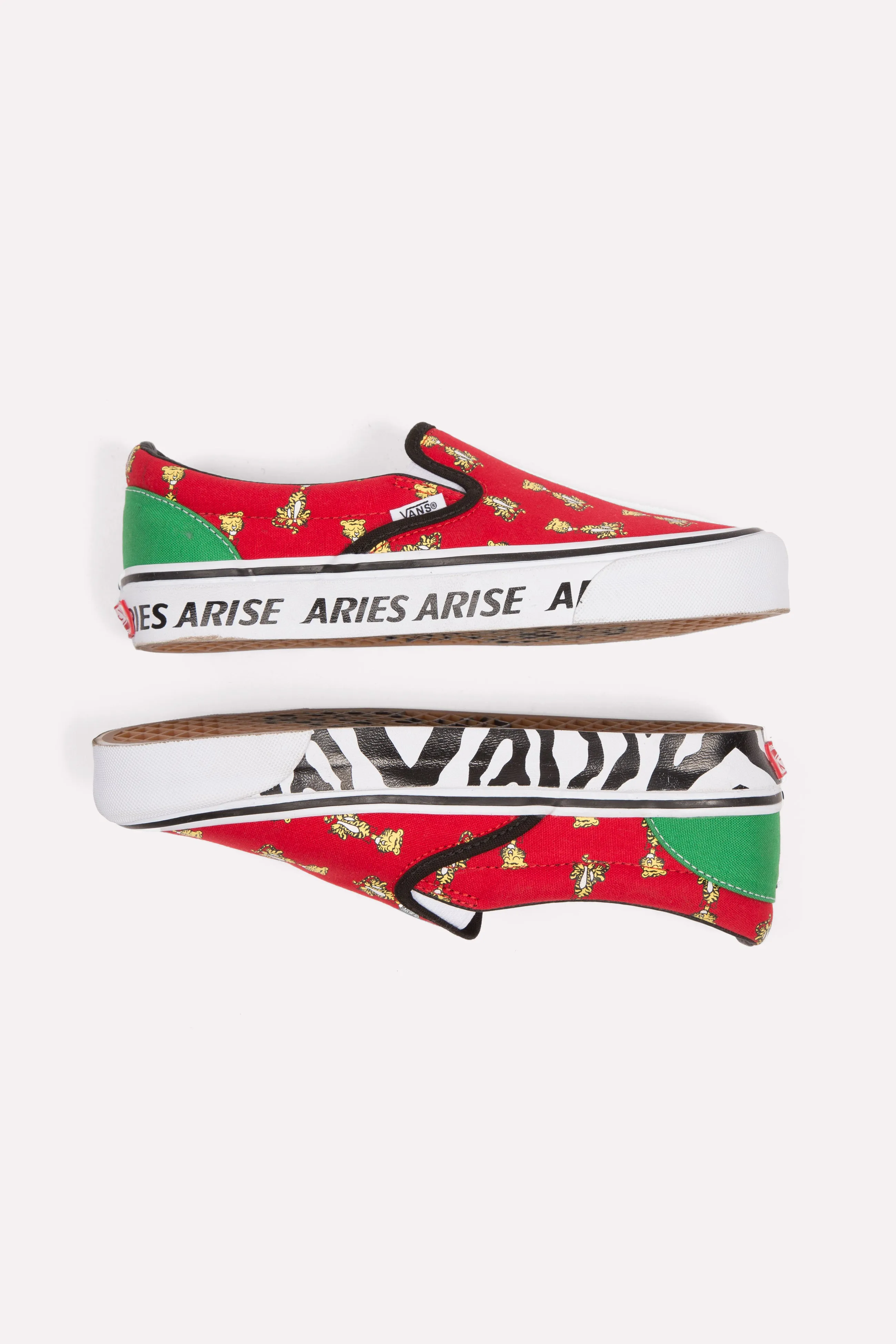 Aries x Vans Slip On Shoes Red