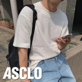 ASCLO  |Crew Neck Pullovers Unisex Street Style Short Sleeves