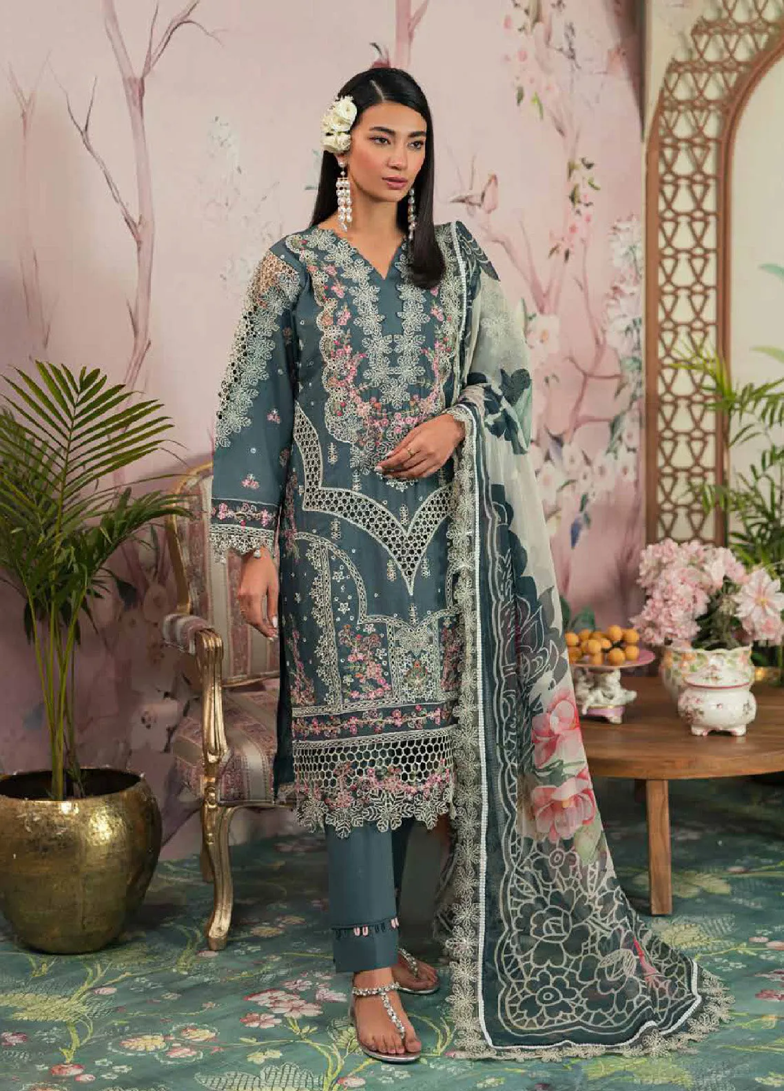 Ayra By Emaan Adeel Embroidered Lawn Unstitched 3 Piece Suit - EA24AL AR-09