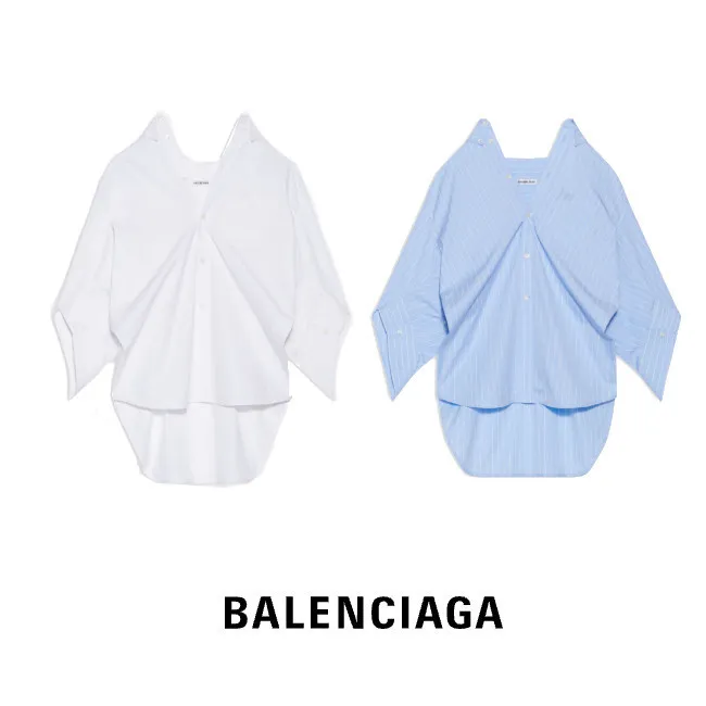 BALENCIAGA  |Women's swing twisted shirt in blue