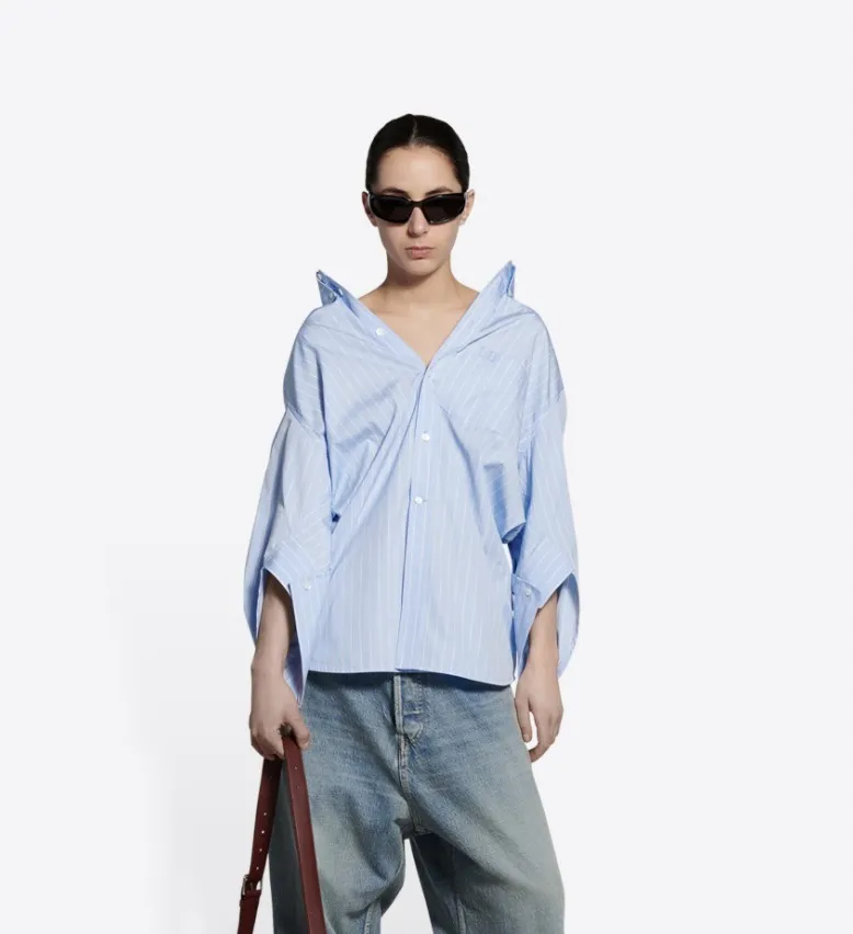 BALENCIAGA  |Women's swing twisted shirt in blue