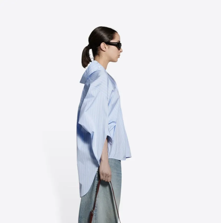 BALENCIAGA  |Women's swing twisted shirt in blue