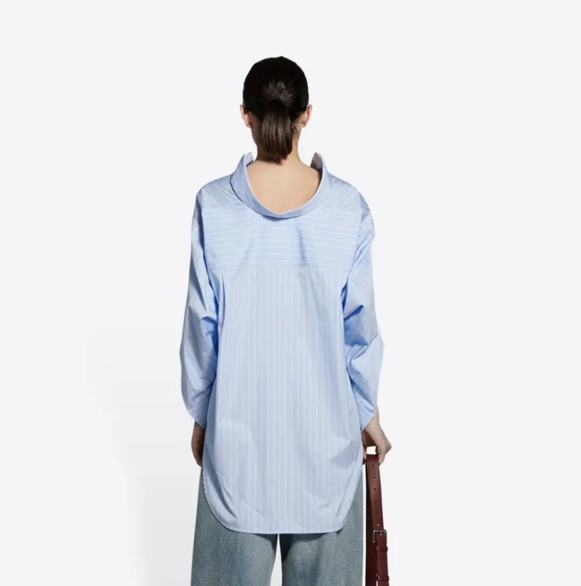 BALENCIAGA  |Women's swing twisted shirt in blue