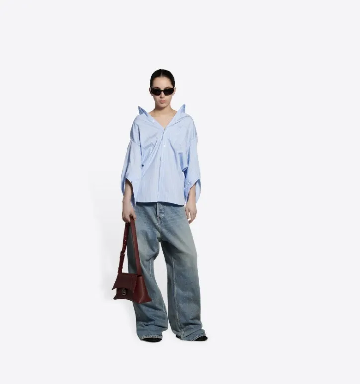 BALENCIAGA  |Women's swing twisted shirt in blue