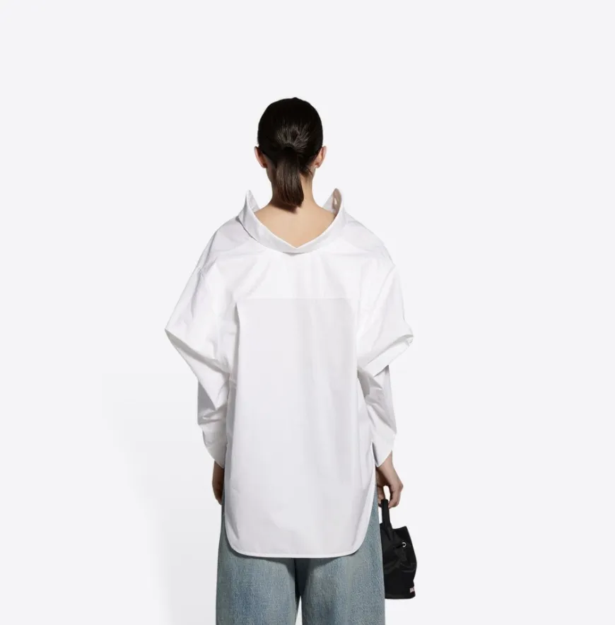 BALENCIAGA  |Women's swing twisted shirt in blue