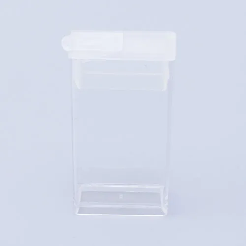 Bead Storage Containers, Storage Box, With Plastic Flip Top, Rectangle, Clear, 5x2.7x1.2cm