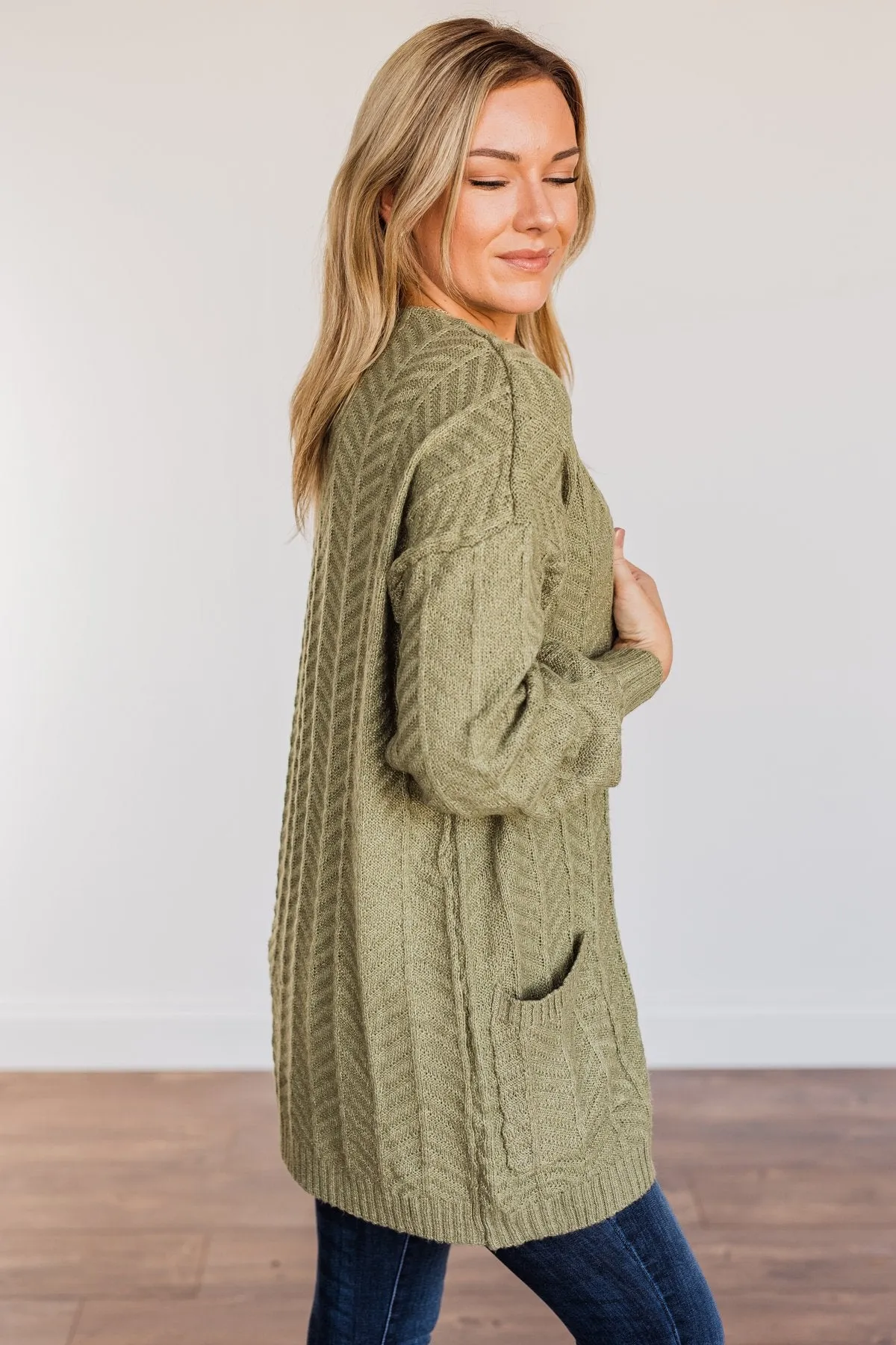 Because You're Mine Knit Cardigan- Olive