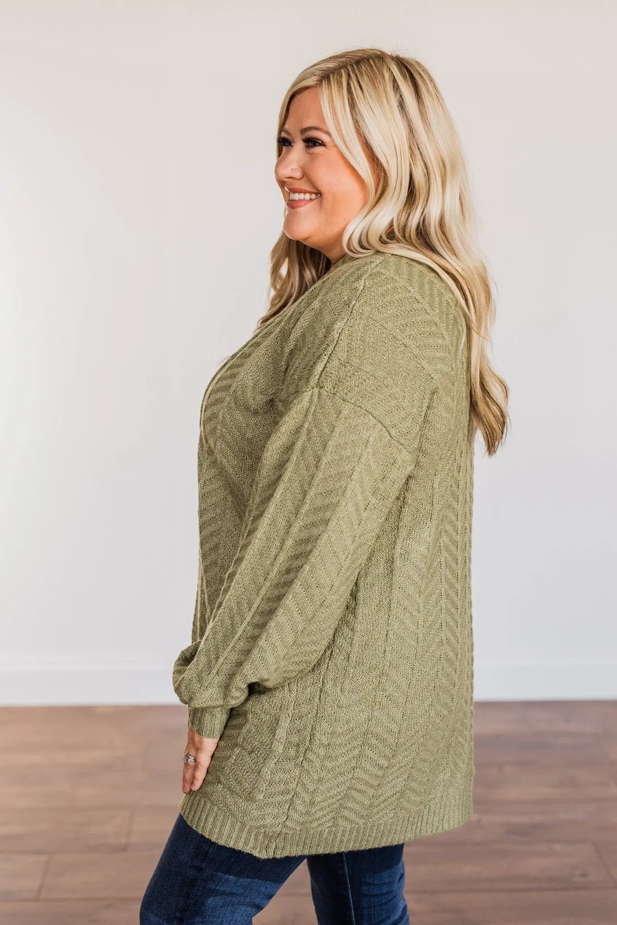 Because You're Mine Knit Cardigan- Olive