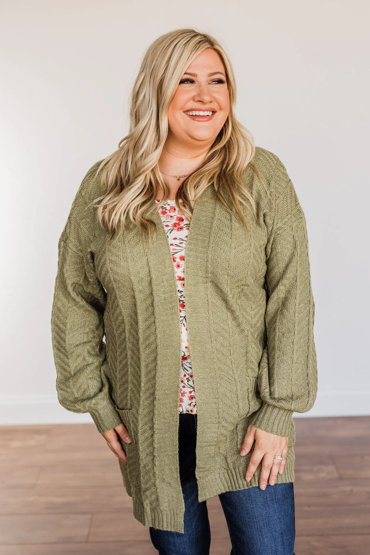 Because You're Mine Knit Cardigan- Olive