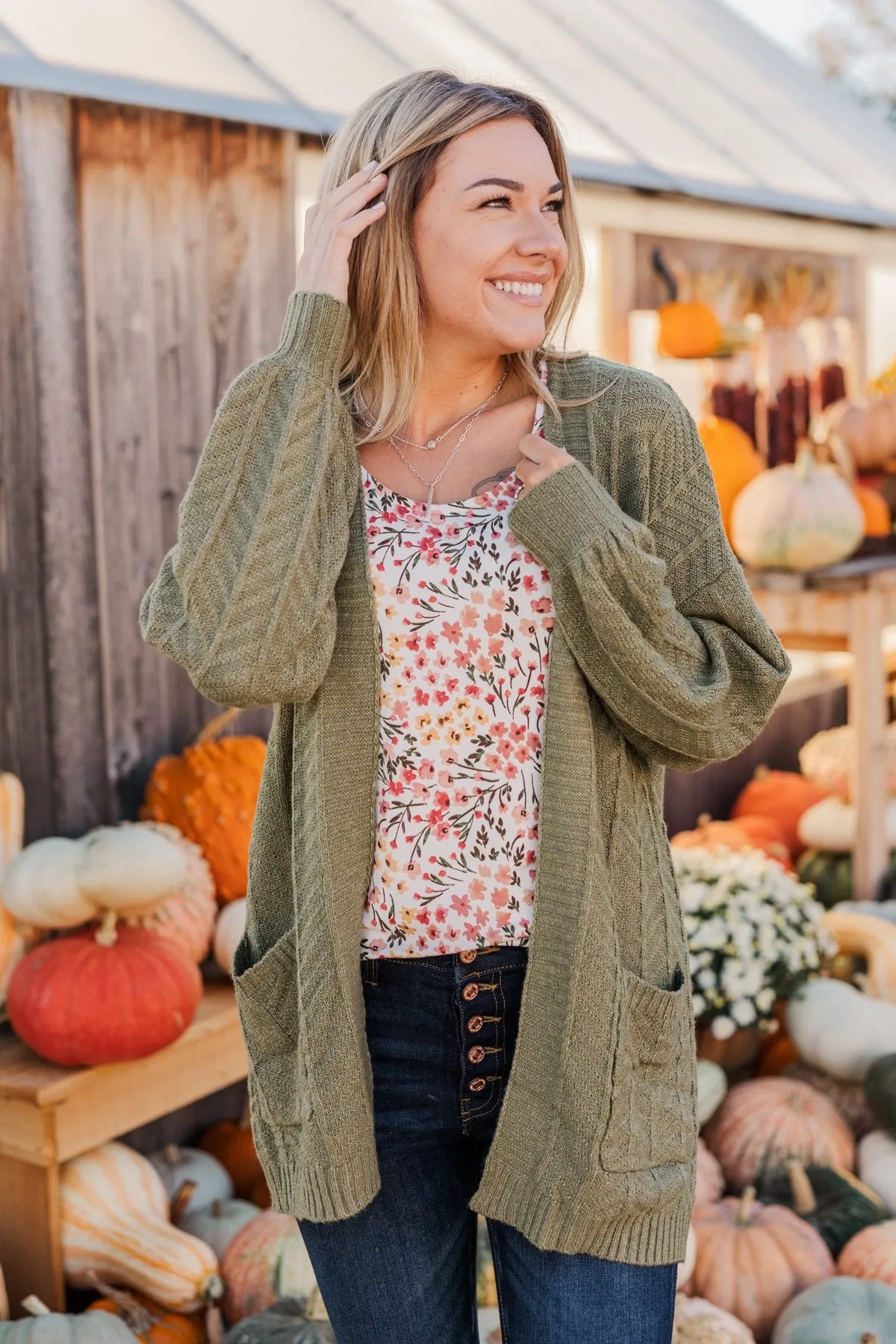 Because You're Mine Knit Cardigan- Olive