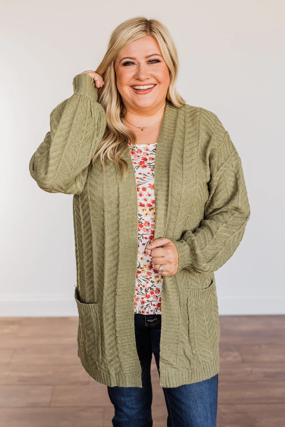 Because You're Mine Knit Cardigan- Olive