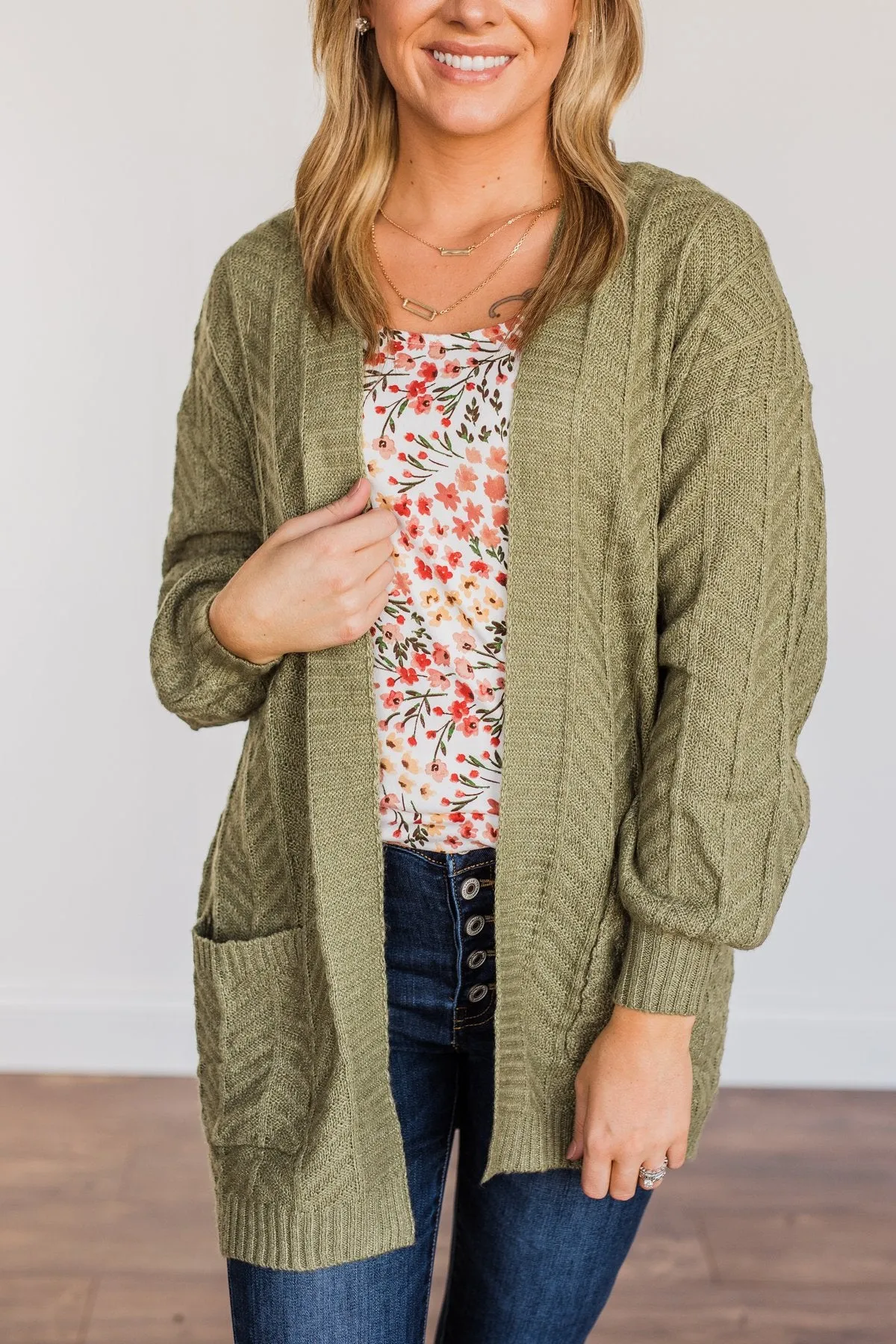 Because You're Mine Knit Cardigan- Olive