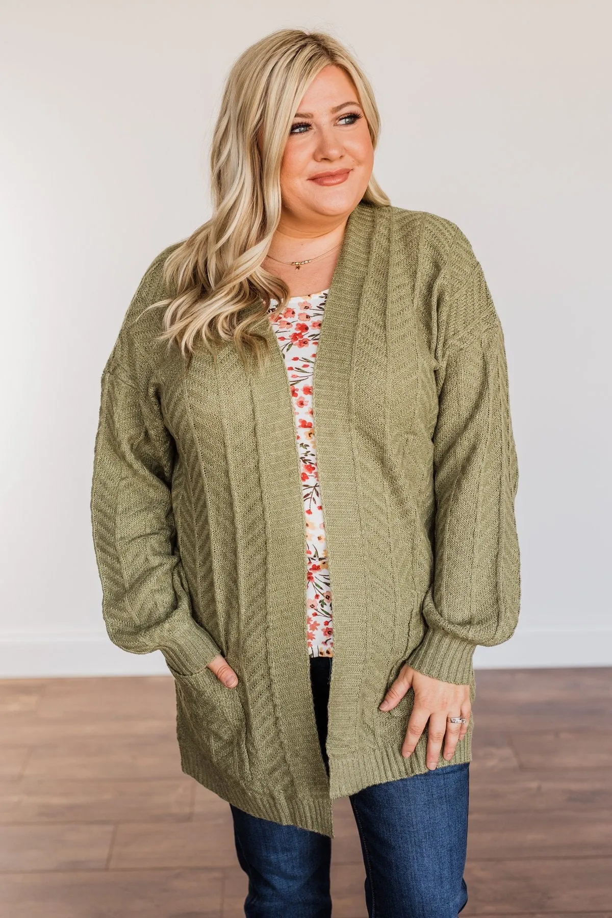 Because You're Mine Knit Cardigan- Olive