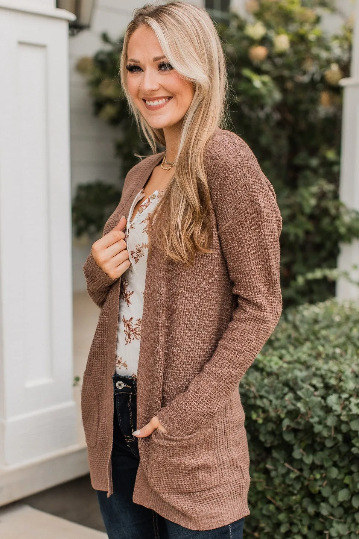 Believe In Dreams Knit Cardigan- Mocha