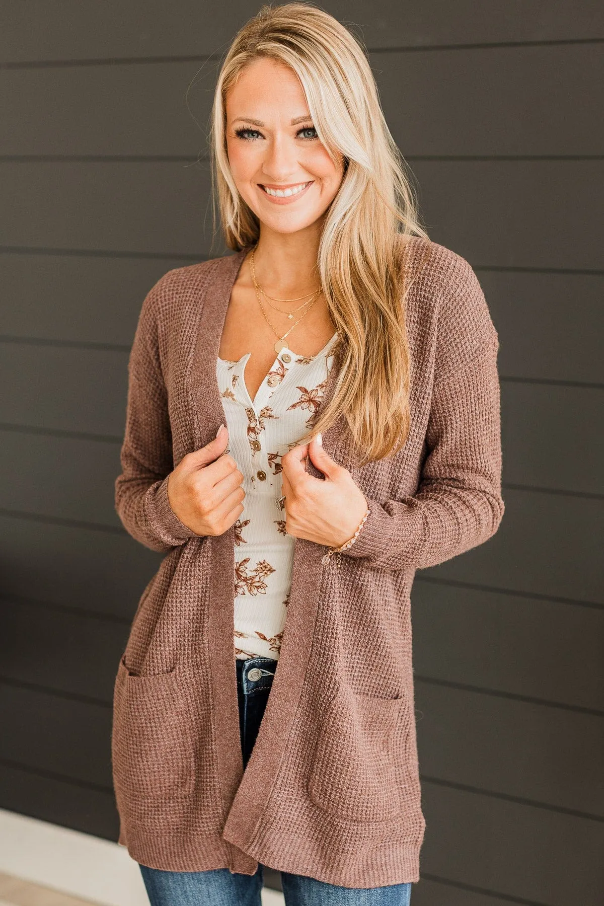 Believe In Dreams Knit Cardigan- Mocha