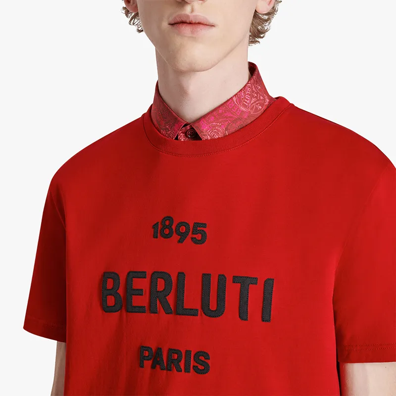 Berluti  |Crew Neck Pullovers Street Style Cotton Short Sleeves Logo