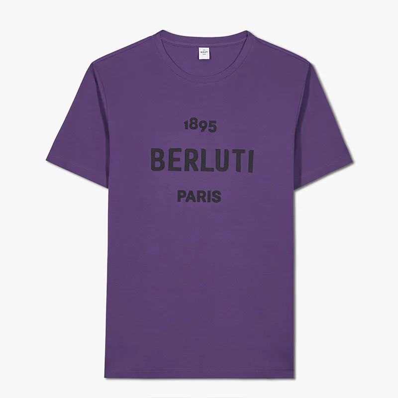 Berluti  |Crew Neck Pullovers Street Style Cotton Short Sleeves Logo