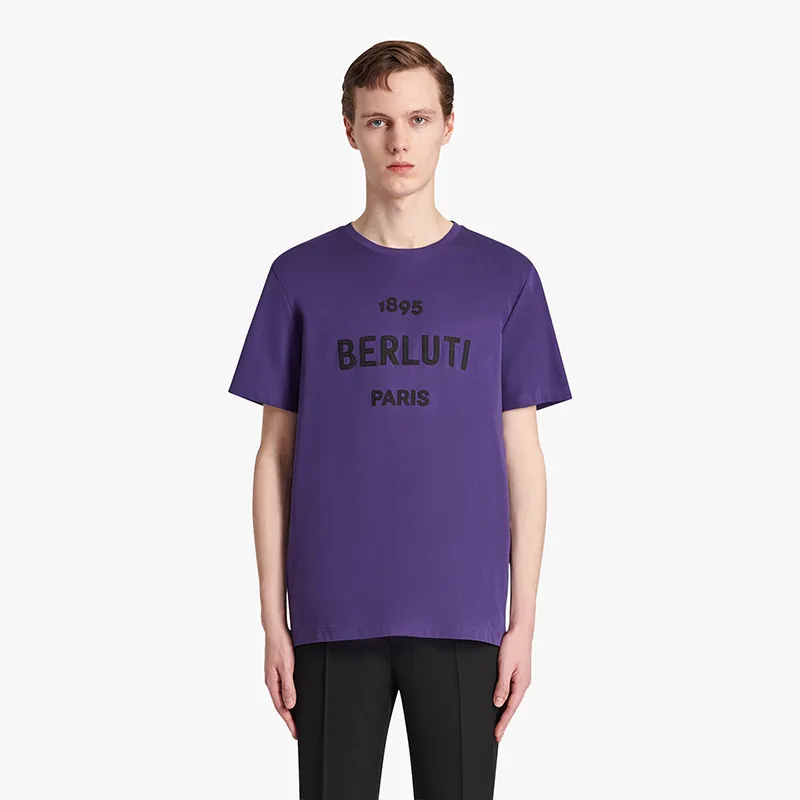 Berluti  |Crew Neck Pullovers Street Style Cotton Short Sleeves Logo