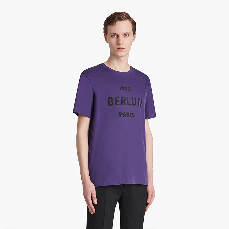 Berluti  |Crew Neck Pullovers Street Style Cotton Short Sleeves Logo