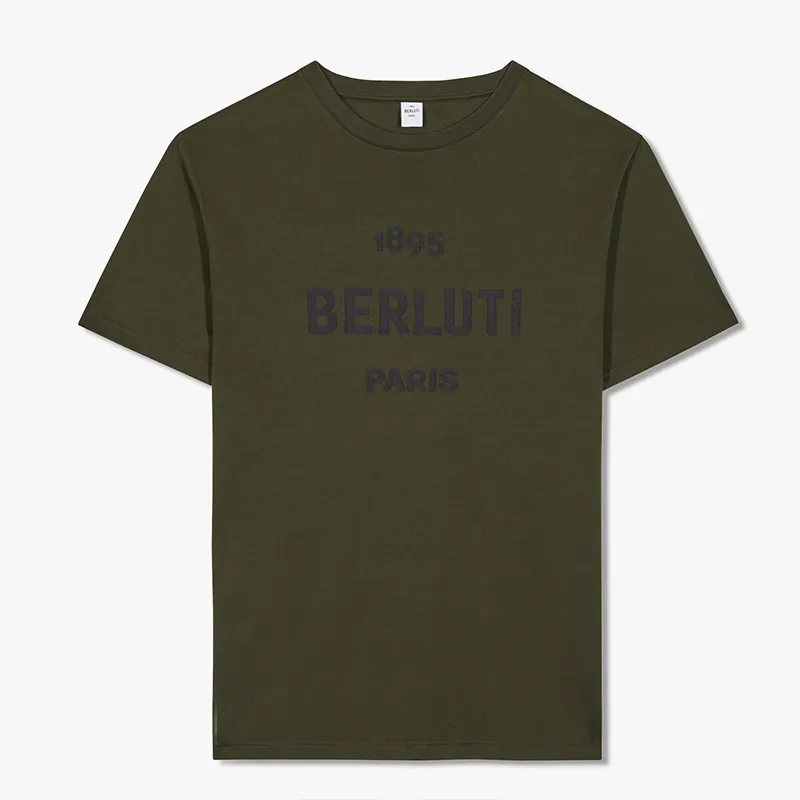 Berluti  |Crew Neck Pullovers Street Style Cotton Short Sleeves Logo