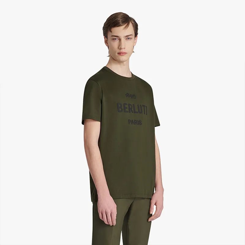 Berluti  |Crew Neck Pullovers Street Style Cotton Short Sleeves Logo