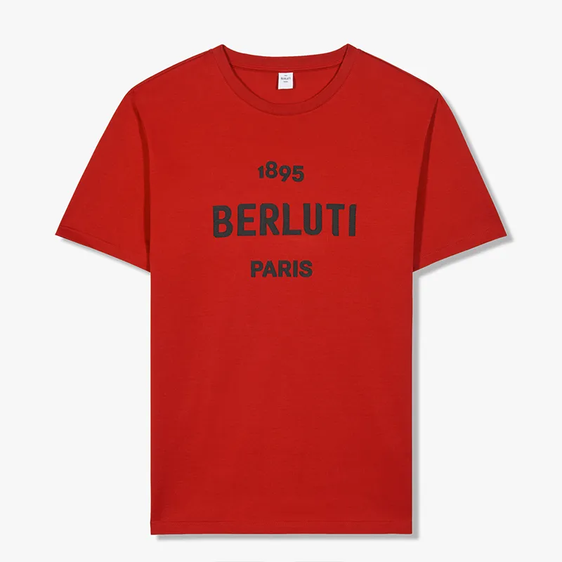 Berluti  |Crew Neck Pullovers Street Style Cotton Short Sleeves Logo