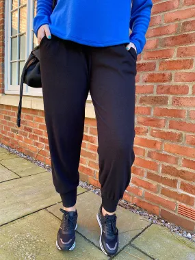 Black Relaxed Cuffed Soft Trousers Lucy