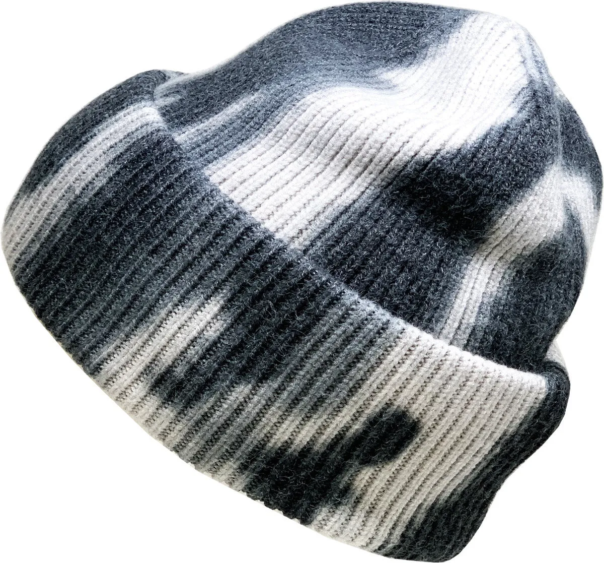 Black/White Tie Dye Beanie