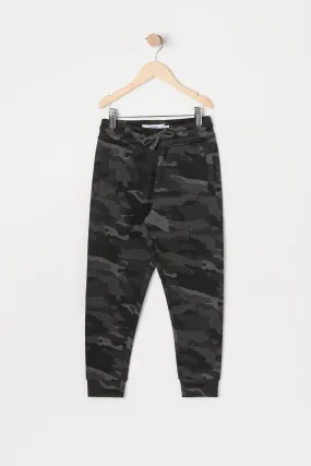 Boys Camo Print Fleece Jogger