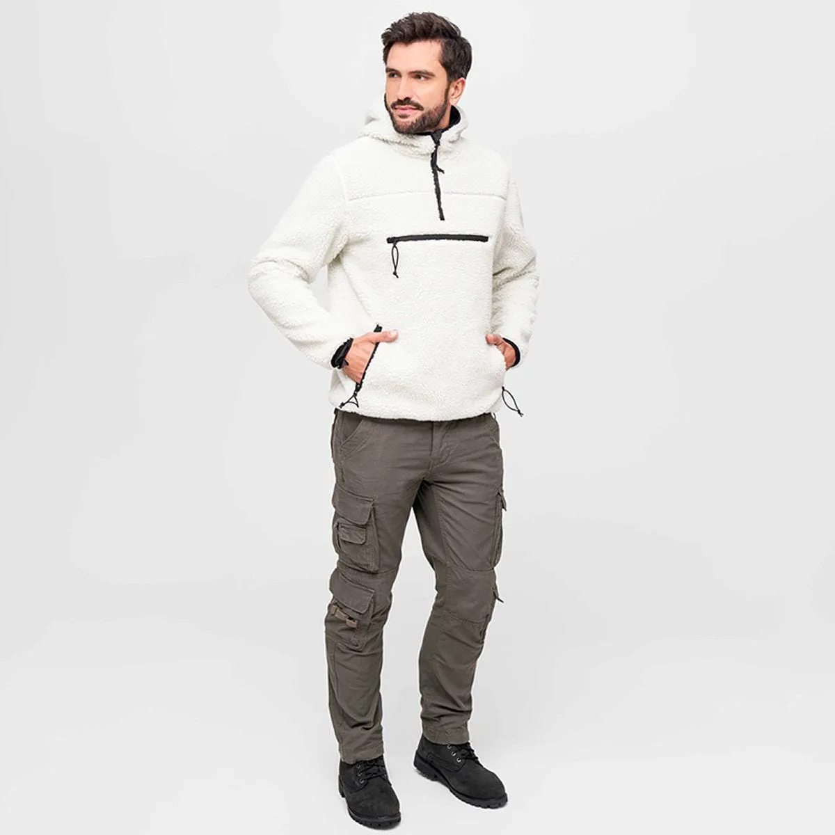 Brandit Teddyfleece Worker Pullover White