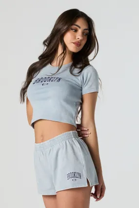 Brooklyn Graphic Washed Fleece Short