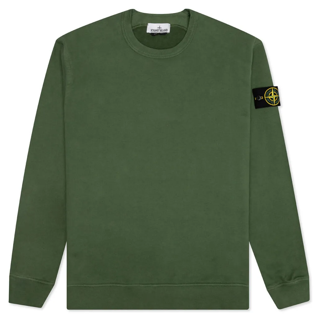 Brushed Crewneck Sweatshirt - Olive Green