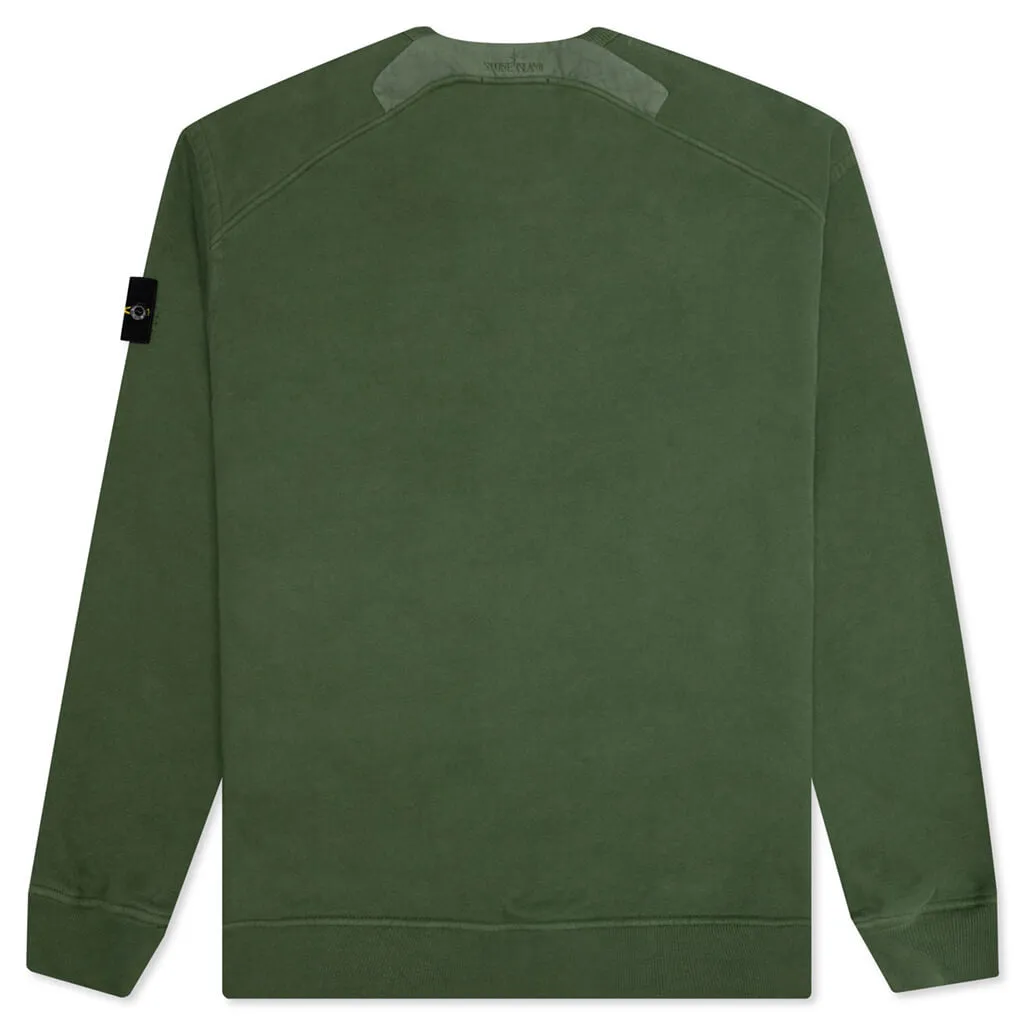 Brushed Crewneck Sweatshirt - Olive Green